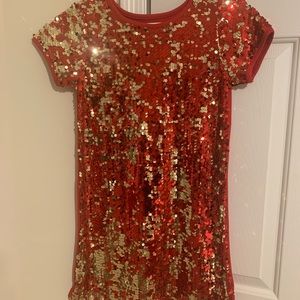 kids new years glitter/red maxi dress